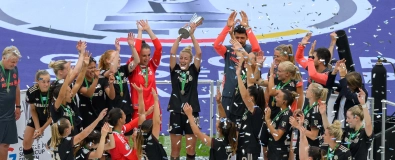 Deutsche Frauen-Nationalmannschaft feiert einen Sieg